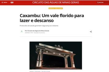 CAXAMBU É DESTAQUE EM DIVULGAÇÃO NO PORTAL G1 SUL DE MINAS