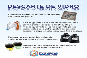 DESCARTE DE VIDROS E OUTROS MATERIAIS CORTANTES