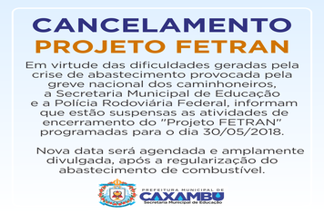 CANCELAMENTO – Projeto FETRAN