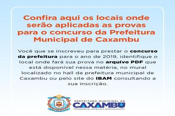 Confira aqui os locais onde serão aplicadas as provas para o concurso da prefeitura municipal de Caxambu