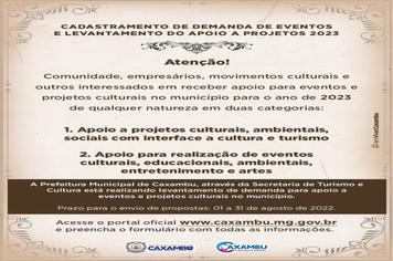 CADASTRAMENTO DE DEMANDA DE EVENTOS E LEVANTAMENTO DO APOIO A PROJETOS 2023