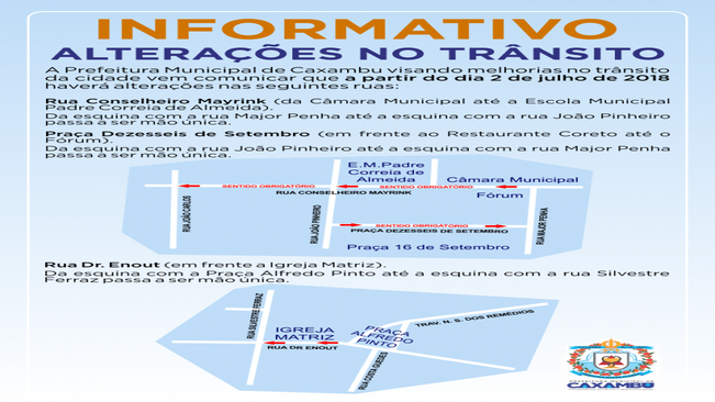 INFORMATIVO – ALTERAÇÃO NO TRÂNSITO