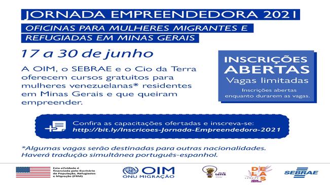 JORNADA EMPREENDEDORA OFERECE CAPACITAÇÕES GRATUITAS PARA MULHERES MIGRANTES E REFUGIADAS EM MINAS