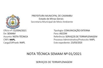 NOTA TÉCNICA SEMAM