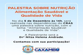 Palestra sobre Nutrição – Alimentação Saudável e Qualidade de Vida.