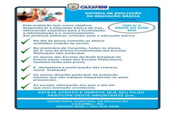 SISTEMA DE AVALIAÇÃO DA EDUCAÇÃO BÁSICA – SAEB 2021