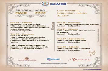 PROGRAMAÇÃO DE EVENTOS MAIO 2022 – CAXAMBU