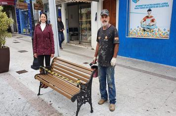 PINTURA E REVITALIZAÇÃO EM MOBILIÁRIOS URBANOS DO CALÇADÃO