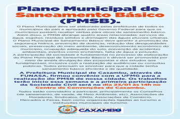 Plano Municipal de Saneamento Básico (PMSB).