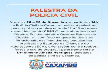 Palestra da Polícia Civil.