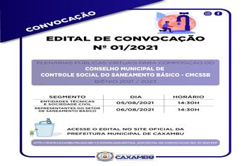 EDITAL PARA CONSELHO MUNICIPAL DE CONTROLE SOCIAL DE SANEAMENTO BÁSICO