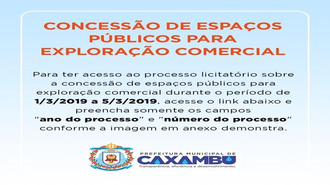 CONCESSÃO DE ESPAÇOS PÚBLICOS PARA EXPLORAÇÃO COMERCIAL