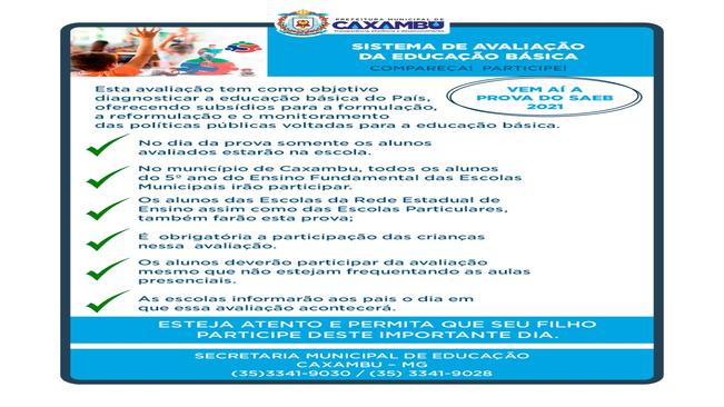SISTEMA DE AVALIAÇÃO DA EDUCAÇÃO BÁSICA – SAEB 2021