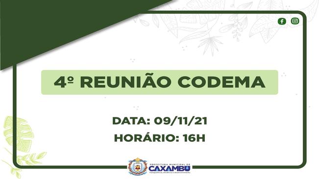 PAUTA DA 4ª REUNIÃO ORDINÁRIA DO CODEMA