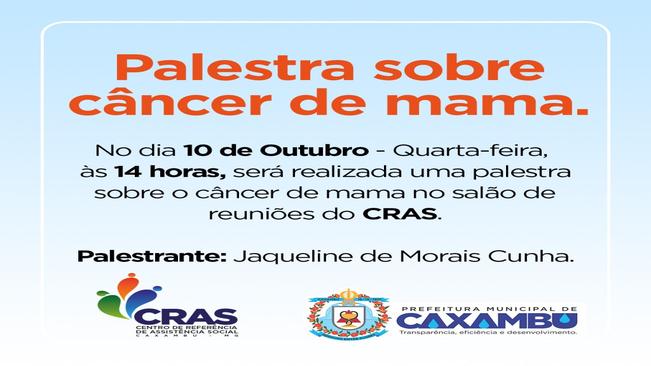 Palestra sobre o câncer de mama.