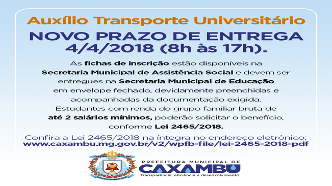 AUXÍLIO TRANSPORTE UNIVERSITÁRIO