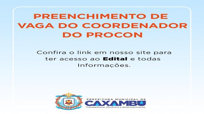 Preenchimento de vaga do coordenador do PROCON