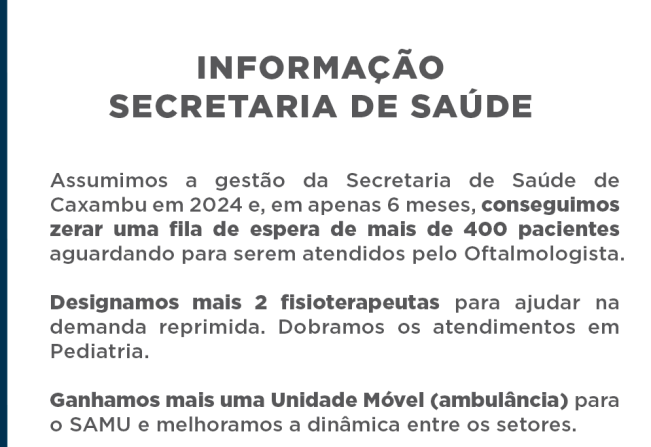 INFORMAÇÃO – SECRETARIA DE SAÚDE