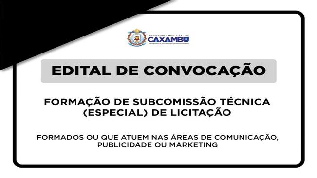 FORMAÇÃO DE SUBCOMISSÃO TÉCNICA (ESPECIAL) DE LICITAÇÃO