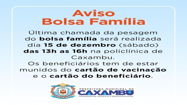 Aviso Bolsa Família